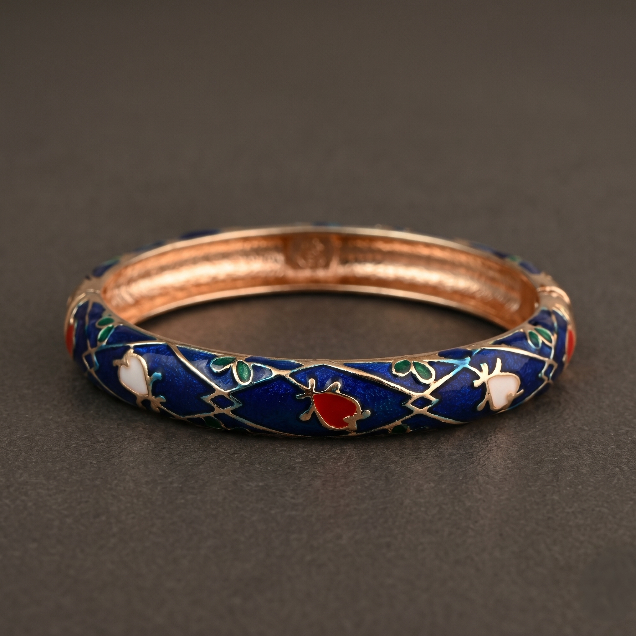 Flower Bud Enamel/Meenakari Bracelet alternate angle - Avalna